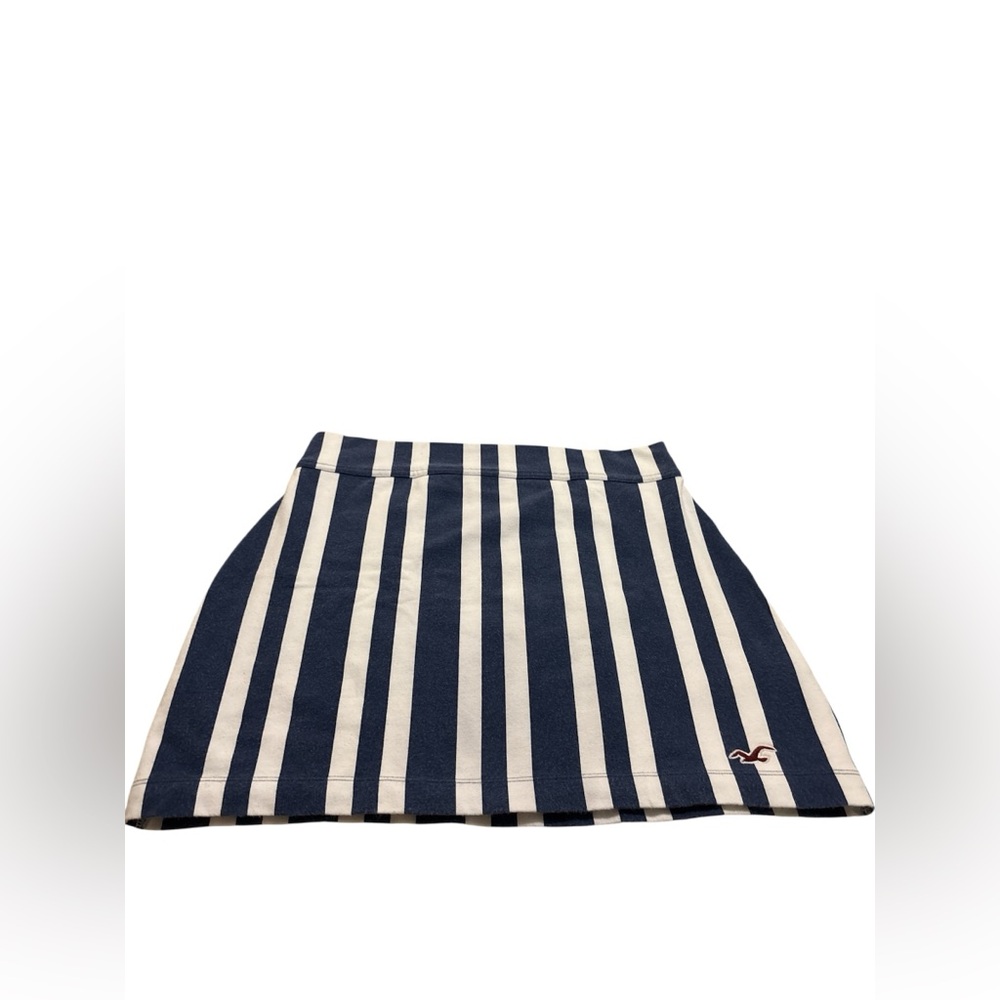 Hollister Blue and White Striped Mini Skirt